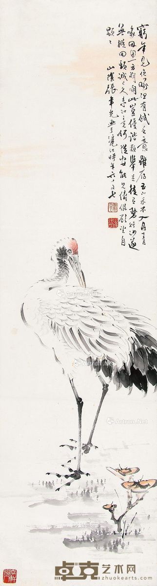 张聿光 鹤寿 120×32cm