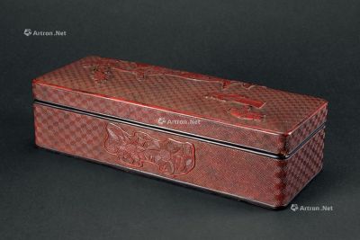 明代（1368～1644） 剔红人物纹长方文具盒
