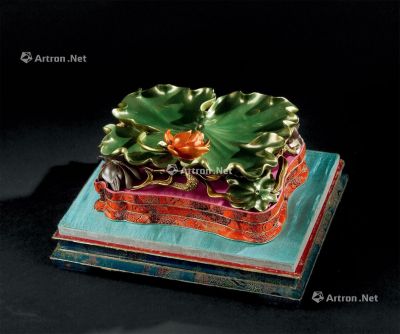 清代（1644～1911） 彩漆荷叶香盘