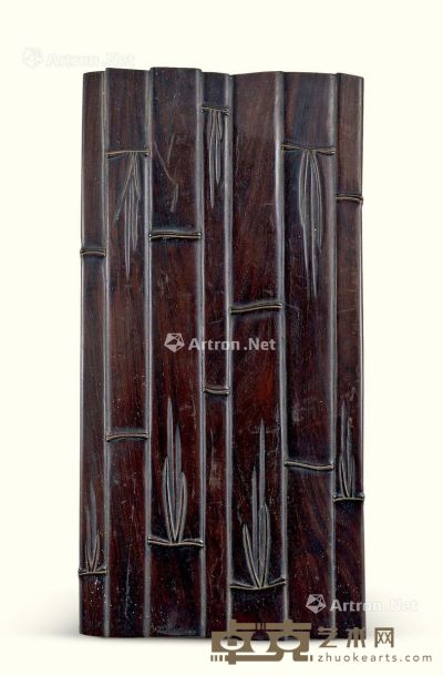 清代（1644～1911） 红木竹叶纹茶盘 长53cm；宽26.5cm