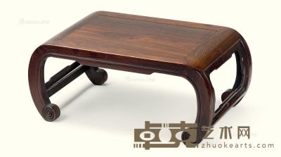 清代（1644～1911） 红木下卷形炕桌 长63.5cm；宽36cm；高27cm