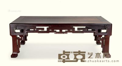 红木拐子龙纹长方桌 长80cm；宽45cm；高28.5cm