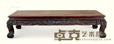 清代（1644～1911） 红木二龙戏珠纹长方炕桌 长154.5cm；宽79cm；高35.5cm