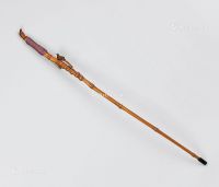 竹制雀鸟纹拐杖