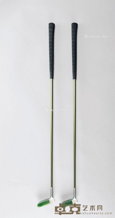 嵌碧玉高尔夫球杆 （二件一组） 长91.5cm