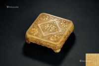 清代（1644～1911） 寿山石雕莲纹四方小台
