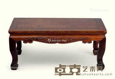 清早期（1644～1775） 黄花梨缠枝莲纹长方炕桌 长70cm；宽42.3cm；高29.8cm