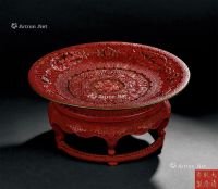 清乾隆（1736～1795） 剔红开光富贵吉祥纹盘