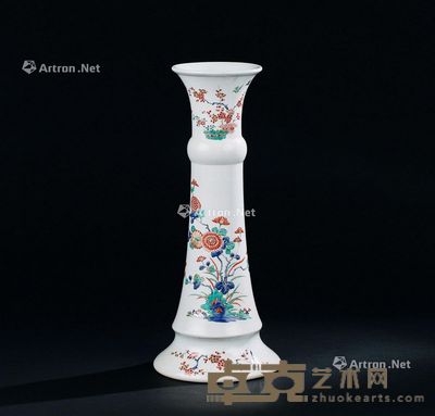 清代（1644-1911年） 外销瓷五彩花卉纹灯座 高41.5cm