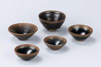 宋代（960-1279年） 天目茶碗 （五件一组）