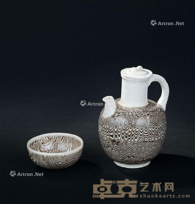 唐代（618-907年） 胶胎执壶 茶杯 （二件一组） 尺寸不一