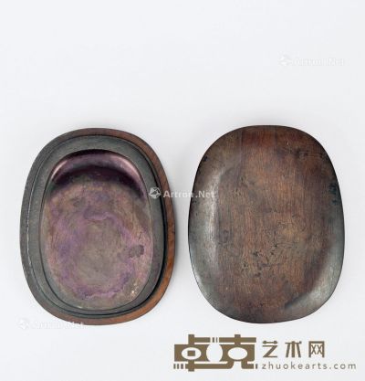 清代（1644-1911） 海水纹端砚 长15.3cm；宽11.5cm；高2.1cm