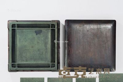 清代（1644-1911） 刻诗文井字砚 长15.7cm；宽15.7cm；高3.8cm