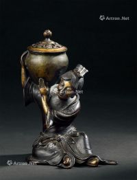 17世纪 铜鎏金人物香熏