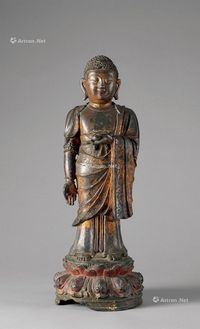 明代（1368-1644年） 铜鎏金释迦牟尼佛立像