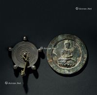 东汉（A.D.25-220年） 铜铃镜 佛像纹铜镜 （二件一组）