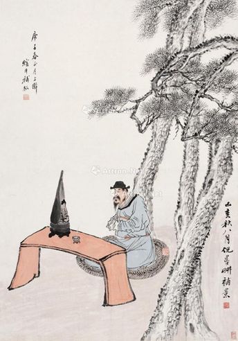 人物 立轴 设色纸本