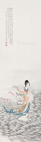 仕女人物 立轴 设色纸本