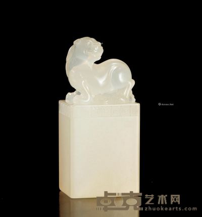 坑头晶石?古兽钮章 7.4×4.8×4.8cm