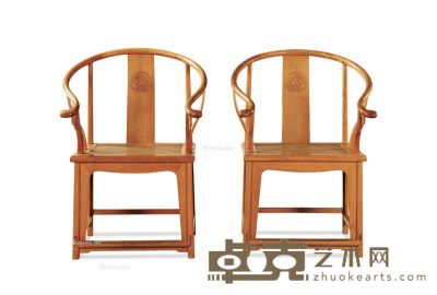 黄杨木 圈椅 （一对共两件） 单件103×60×48cm