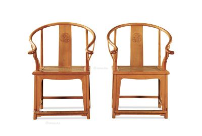黄杨木 圈椅 （一对共两件）
