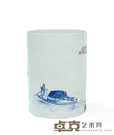 青花新丰美酒瓷瓶 高34.5cm