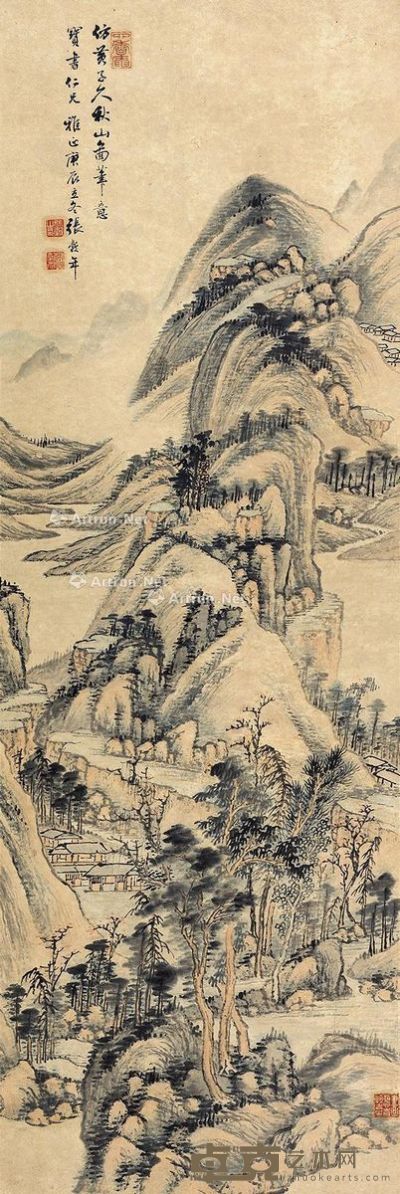张榖年 秋山图 104.5×34.5cm