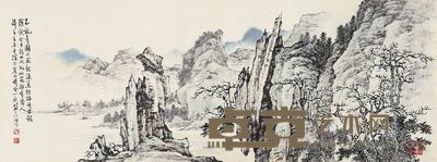 胡念祖 轻描山水 35×95cm