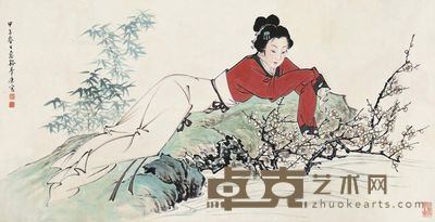 季康 仕女图 104×48cm