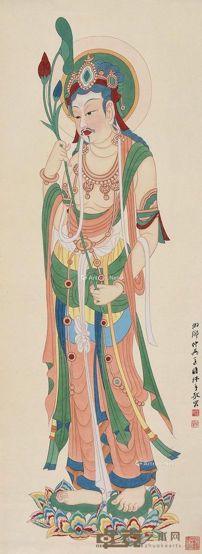 匡仲英 佛像 89×33cm