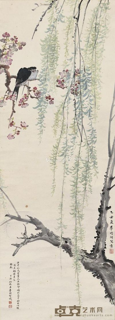 李晴湖 垂柳图 112×40cm