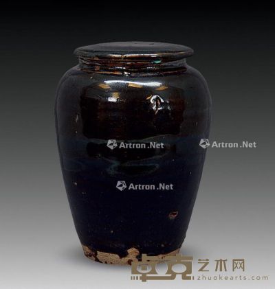 山西窑黑釉盖罐 直径10.5cm；高14cm