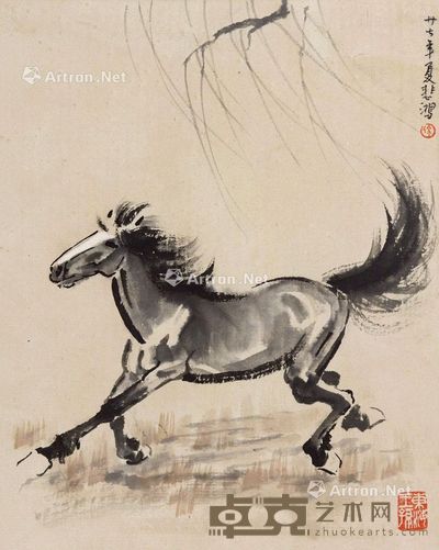 徐悲鸿 奔马 31×24cm