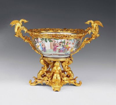 约1900年 19世纪法国名家设计定制广彩瓷碗