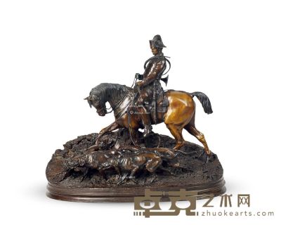 法国青铜雕像“狩猎领袖” 高74cm