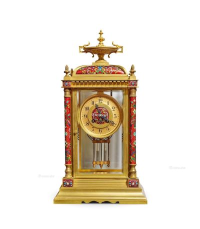 约1900年 精美的黄铜壁炉座钟