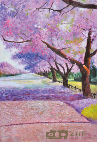 申婕 蓝樱花 90×61cm