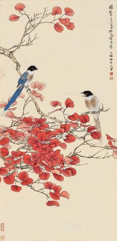 田世光 红叶白猿