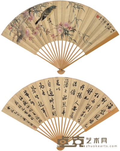 江寒汀·吴华源 花鸟·书法 50×17cm