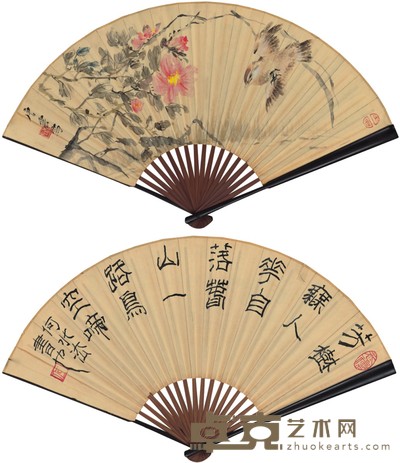 唐云 ·何水法 花鸟·书 52×19cm×2