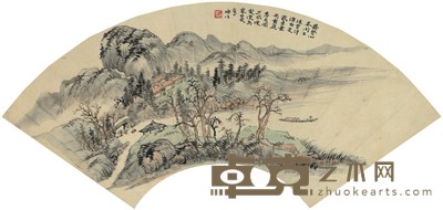 顾坤伯 短楫秋江 51×19cm