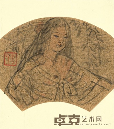 吴山明 有女怀春 13.5×12cm