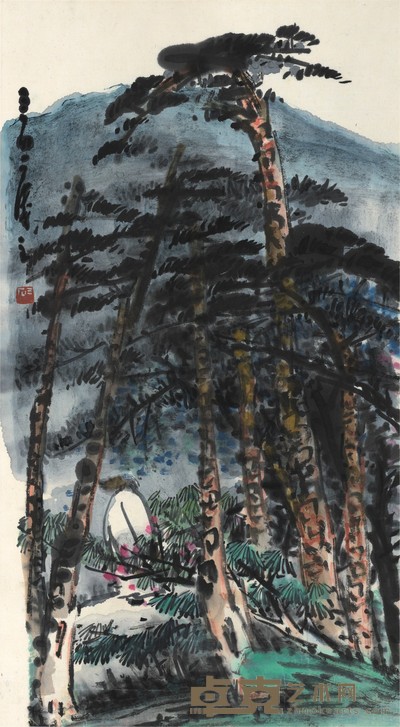 曾宓 松下遣兴 68×38cm