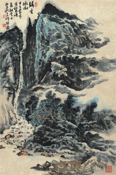 姚耕云 归云拥树
设色纸本 68×45cm