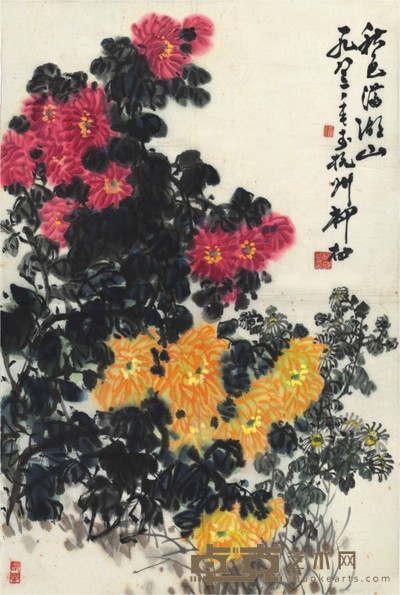 柳村 黄鹅紫凤 68×46cm