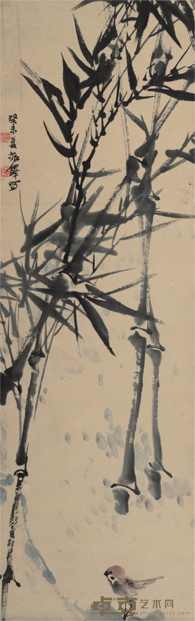 张振铎 碧玉因依 94×30cm