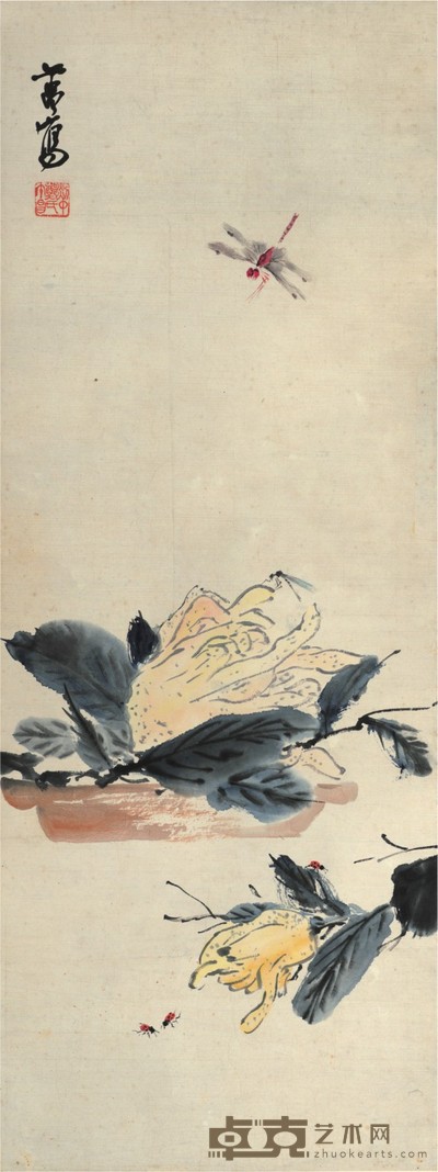 郑午昌 届秋风物画中诗 63×24cm