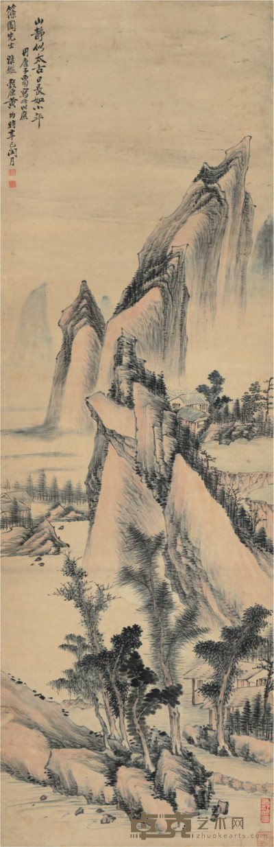 黄均 山居秋暝 124×40cm