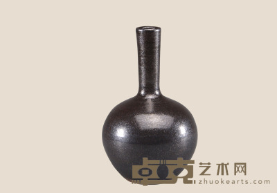 铁末釉天球瓶 清早期 14×8