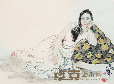 何家英 人物 61×45 约2.4平尺
